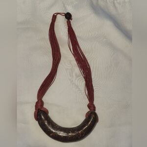 Brown & Maroon Corded Necklace